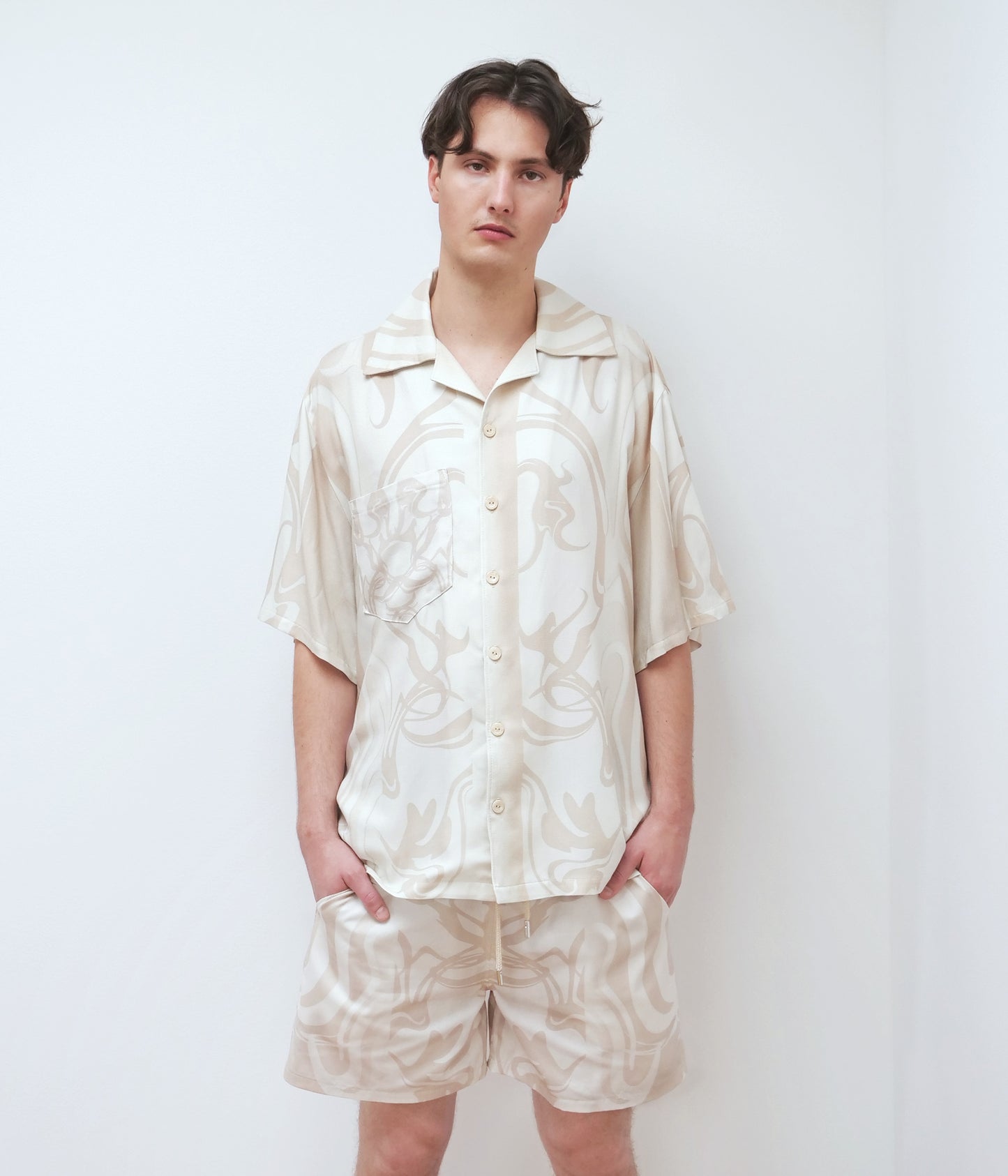 Print men's shirt // sand