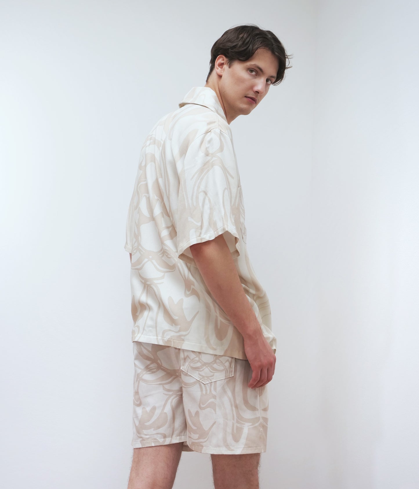 Print men's shirt // sand