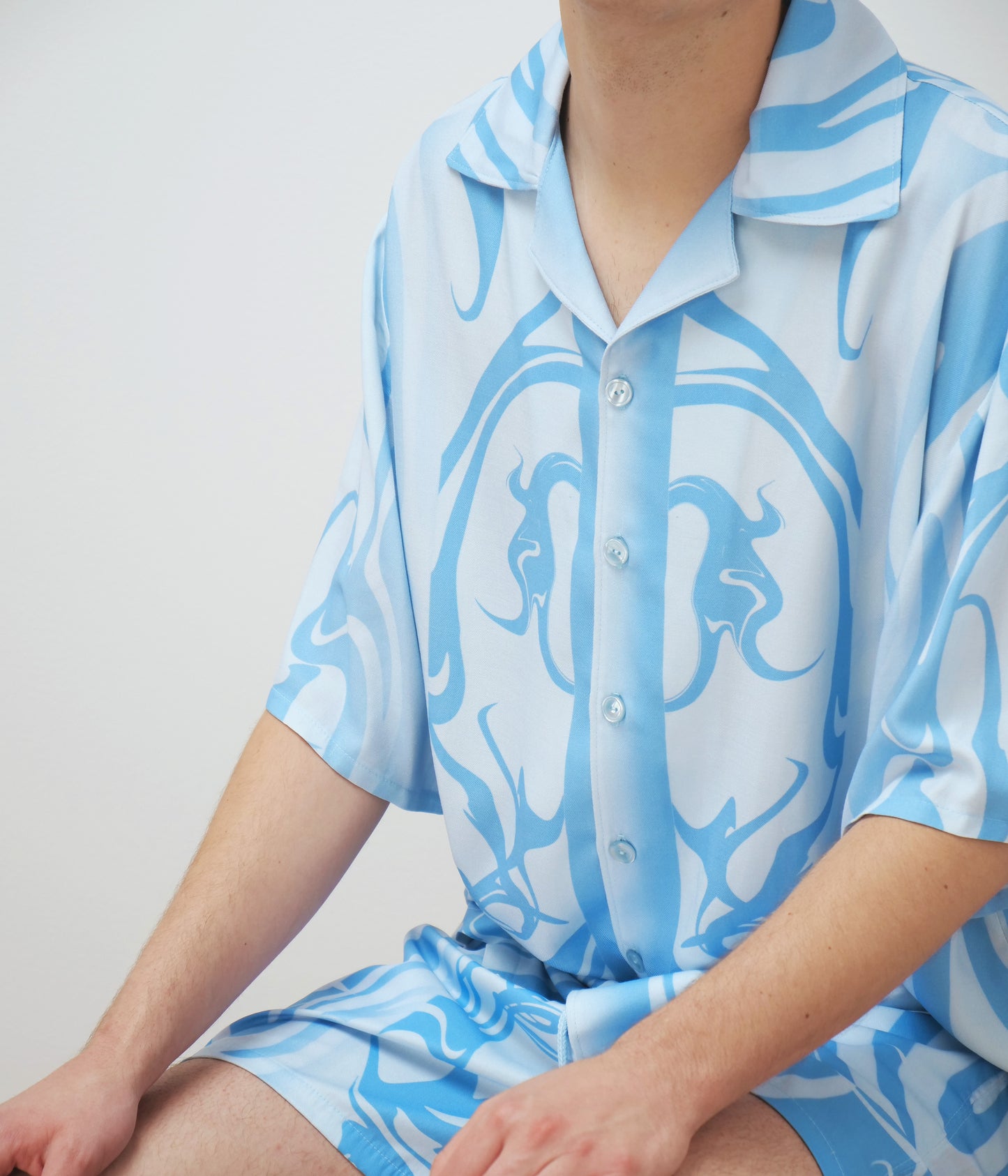 Print men's shirt // blue